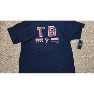 Tampa Bay Rays MLB Majestic Men's XL T-Shirt NWT Red White And‎ Blue.